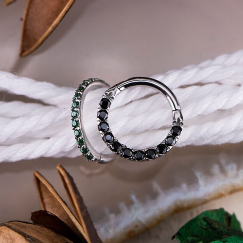 Кольцо-кликер из кобальт-хрома Лунный свет 1.2 мм (16 G) фото 5